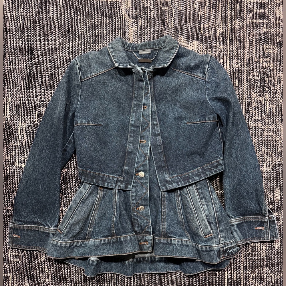 Alexander McQueen Denim Peplum Jacket 2018